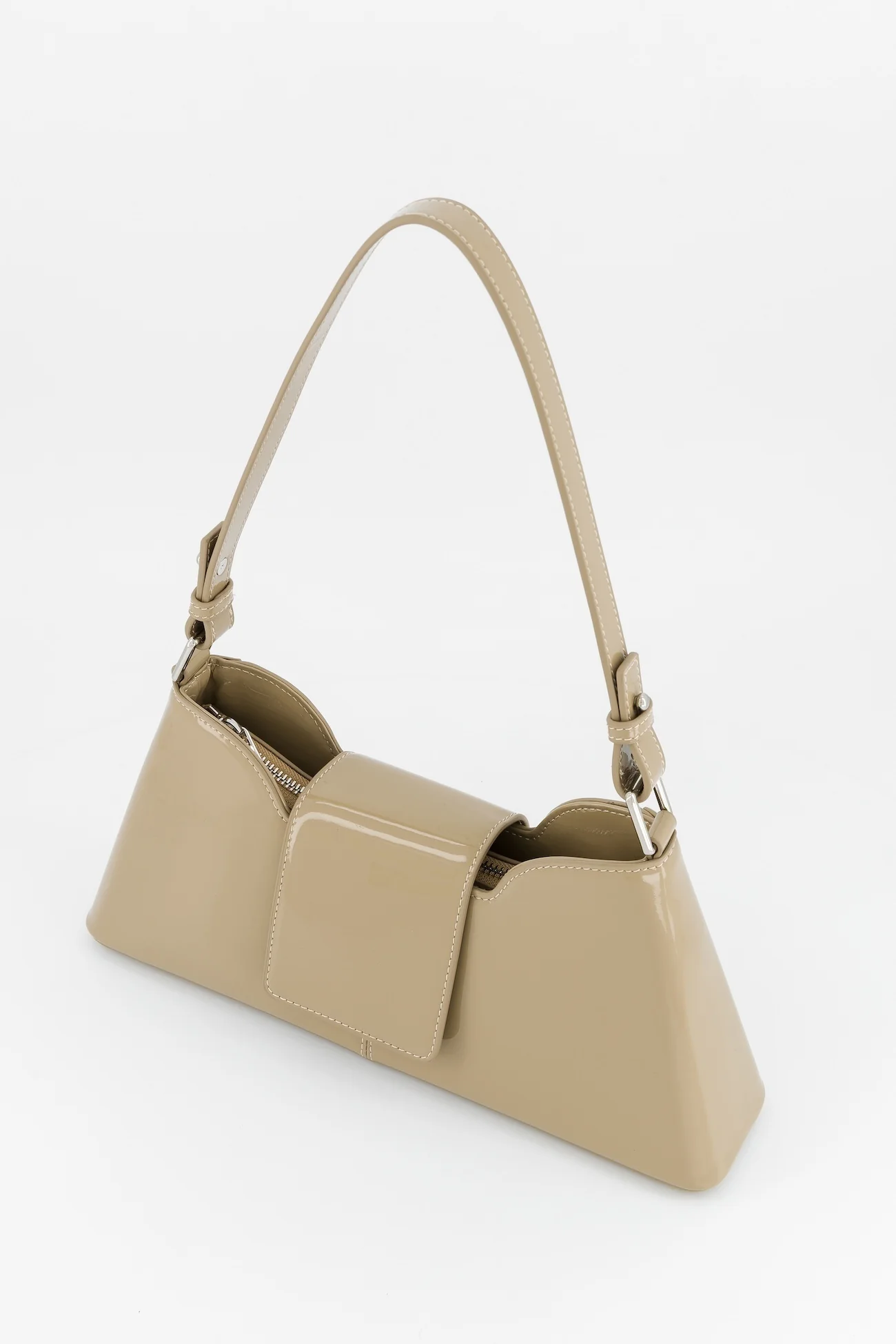 Marla Sand Patent Bag - Image 3